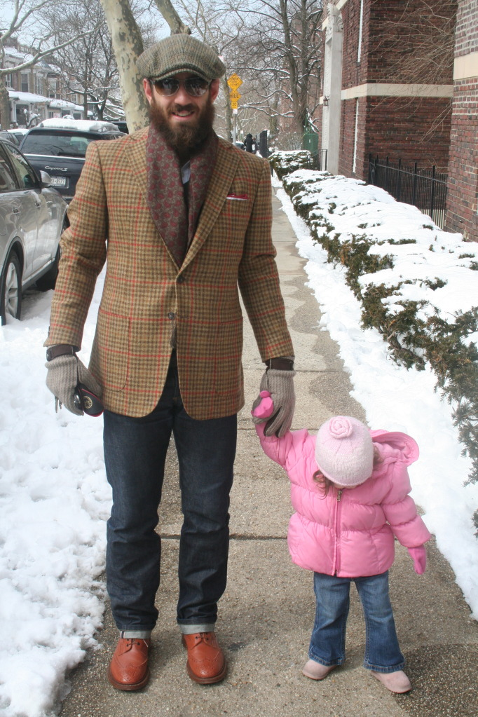 This photo, in our series of pictures of real men who dress well, is of Rob, from Brooklyn (and his adorable daughter)