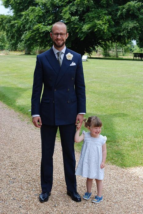 Simon Crompton in his wedding suit
