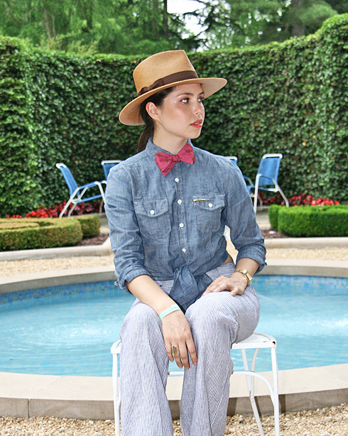 this lady is going to a costume party dressed as Andre 3000