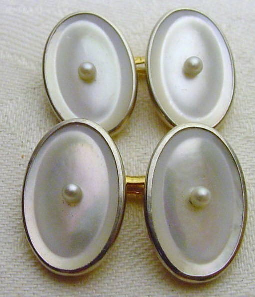 It&rsquo;s On eBay - 14K Gold and Mother of Pearl Cuff Links