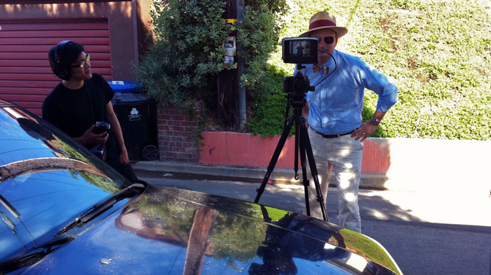 Me (Jesse) pretending to be Adam (director) for an episode (three) of Put This On (our show)