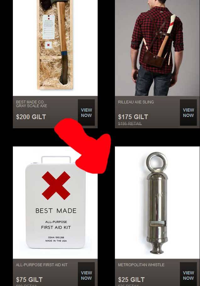 The Fashion Axe is back on Gilt Groupe today