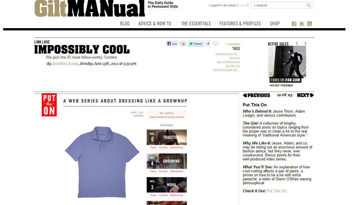 Roundup of 25 menswear tumblrs worth following