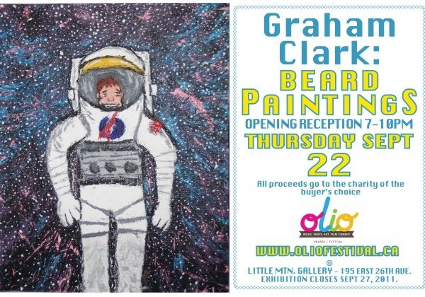 Graham Clark paints with his beard for charity