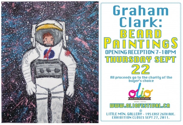 Graham Clark paints with his beard for charity