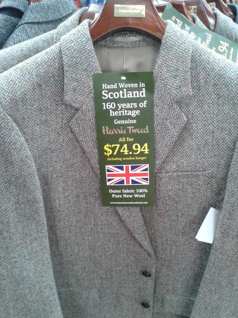 $75 Harris Tweed jackets at Walmart
