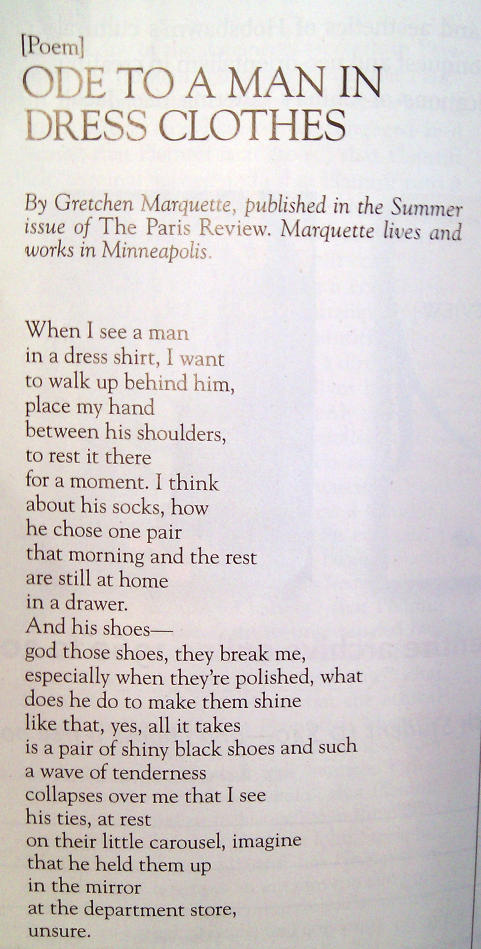 Ode to a Man in Dress Clothes