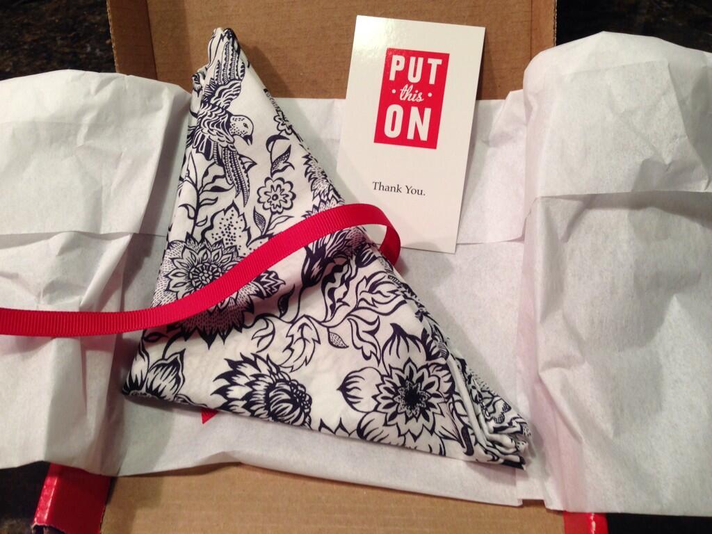 Unboxing shot of this month&rsquo;s pocket square