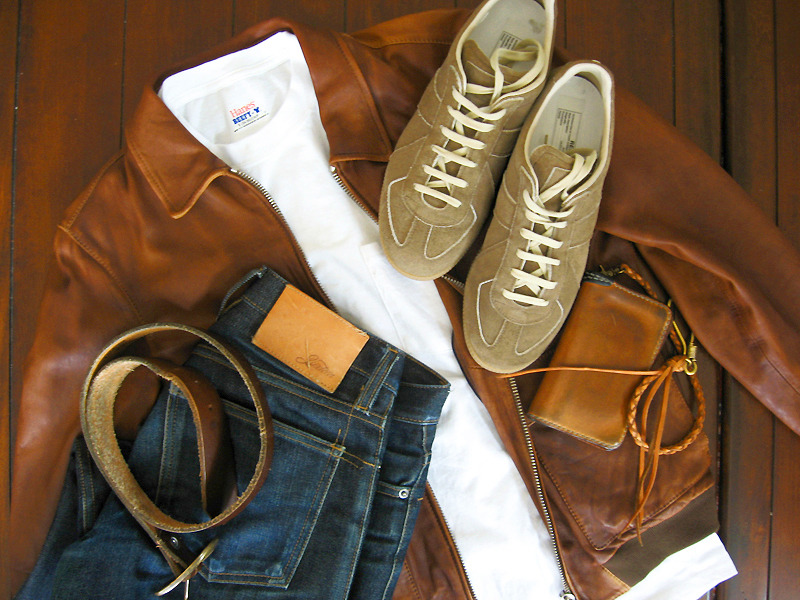 White Tee + Denim + Leather